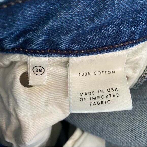 Grlfrnd Helena Crop Button Fly Jeans Raw Hem size 28 Designer High Rise - Picture 9 of 11